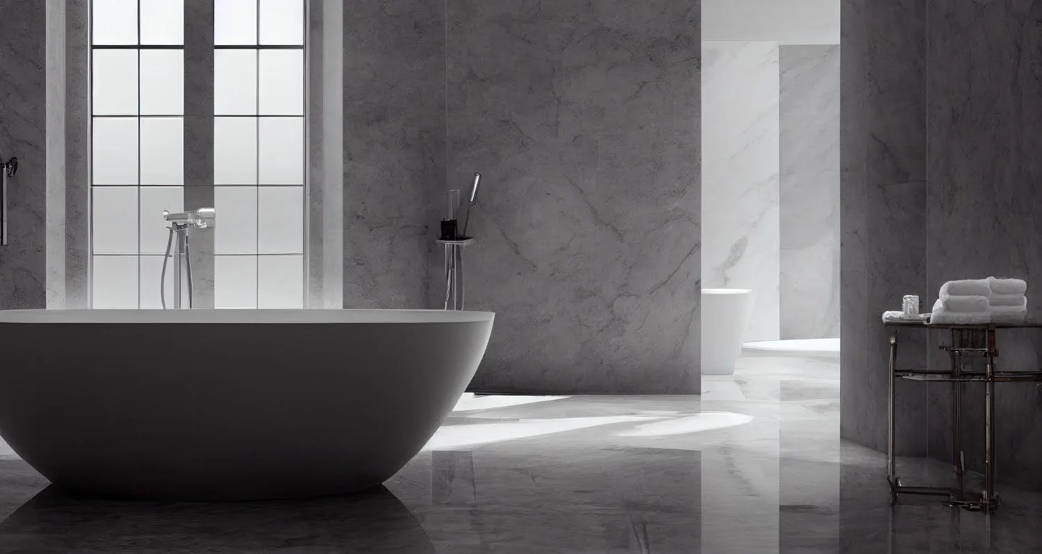 Black & White Image showing Luxurious Bathroom!